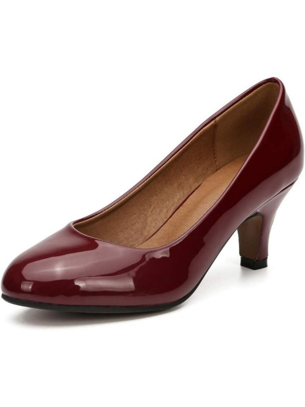 Chic Women's Round Toe Kitten Heel Pumps - Stylish Office Dress Shoes